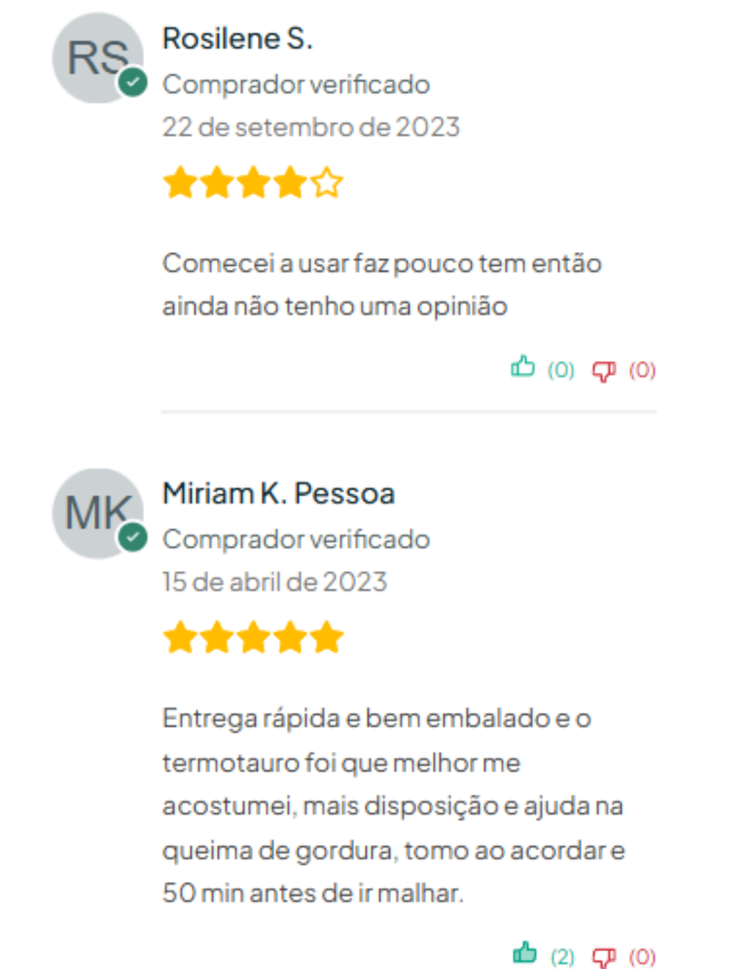 Avaliação de cliente TermoTauro
