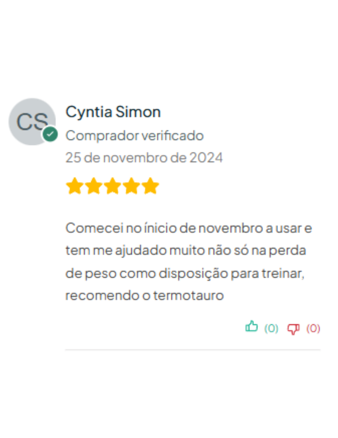 Avaliação de cliente TermoTauro